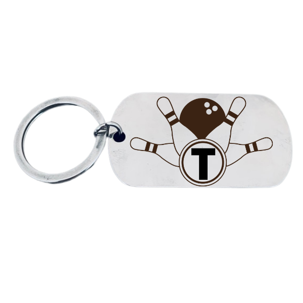 Personalized Bowling Initial Keychain