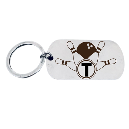Personalized Bowling Initial Keychain