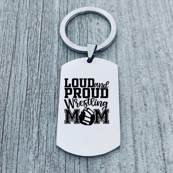 Wrestling Mom Keychain - Pick Shape
