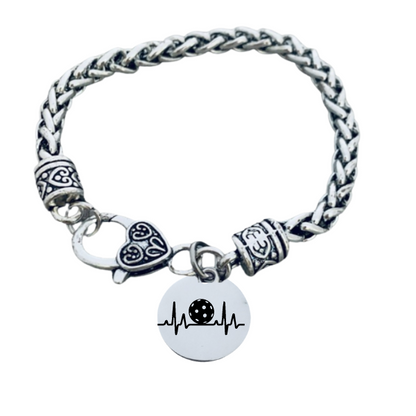 Pickleball EKG Charm Bracelet