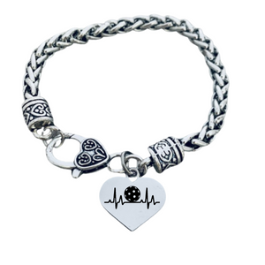Pickleball EKG Charm Bracelet