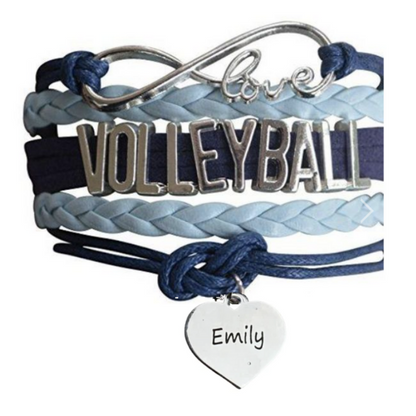 Girls Engraved Volleyball Bracelet-15 Team Colors