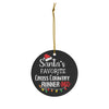 Cross country Christmas ornament