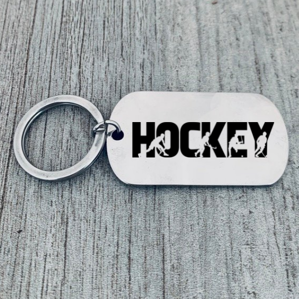 Ice Hockey Word Keychain