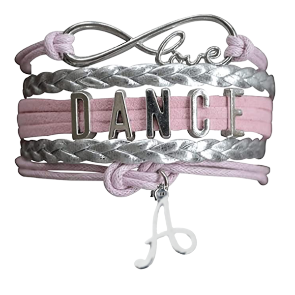 Dance Bracelet with Initial Charm - Pick Colors