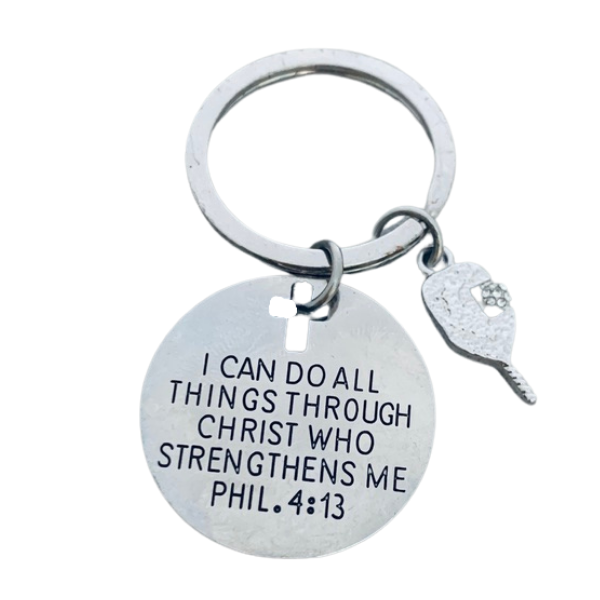 Pickleball Keychain - I Can Do Anything Through Christ Who Strengthens Me