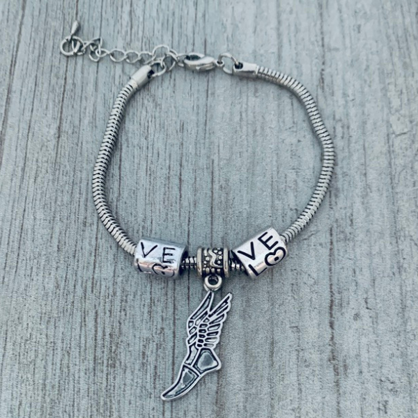 Track and Field Love Charm Bracelet