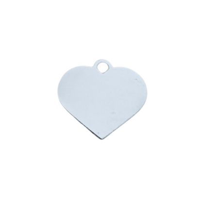 Engraved Stainless Steel Heart Charm