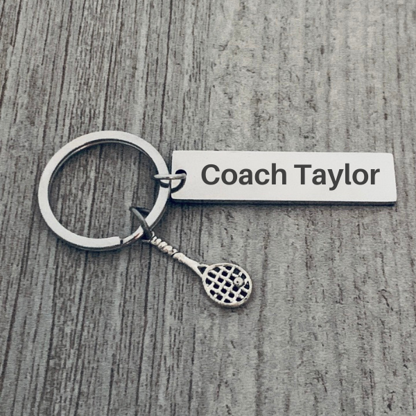 Personalized Tennis Coach Keychain