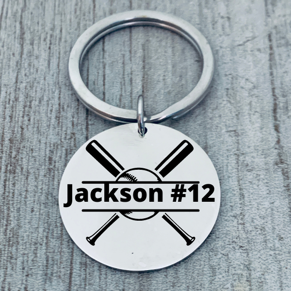 Personalized Engraved Baseball Keychain - Pick Style