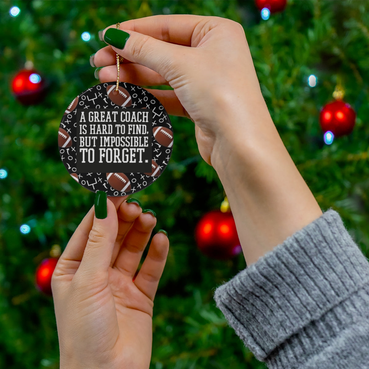 Football Coach Christmas Ornament