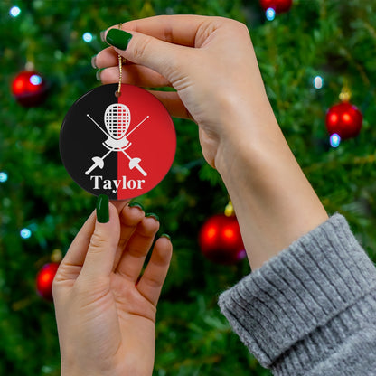 Personalized Fencing Christmas Ornament