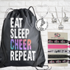 Girls Cheer Sportybag - Eat Sleep Cher Repeat Nylon Drawstring Bag
