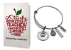 Teacher Bangle Bracelet and Card Gift Set- Teacher Jewelry, Teacher Gift, Show Your Teacher Appreciation Thank You Gifts for Teachers - Infinity Collection