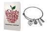 Teacher Bangle Bracelet and Card Gift Set- Teacher Jewelry, Teacher Gift, Show Your Teacher Appreciation Thank You Gifts for Teachers - Infinity Collection