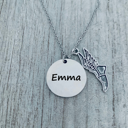 Engraved Track and Field Necklace