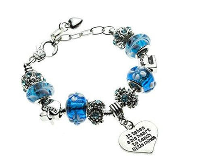 Teacher bracelet with customizable charms