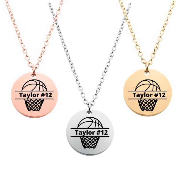 Engraved Basketball Necklace