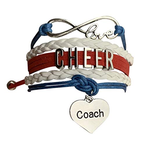 Cheer Coach Infinity Bracelet - Pick Colors & Charms