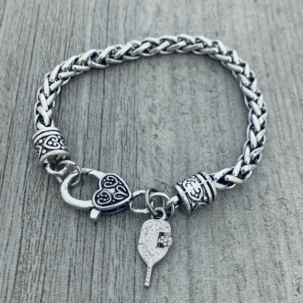 Pickleball Antique Rope Charm Bracelet