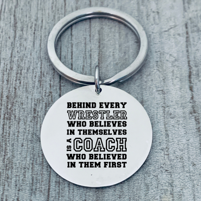 Wrestling Coach Keychain - Behind Every Player