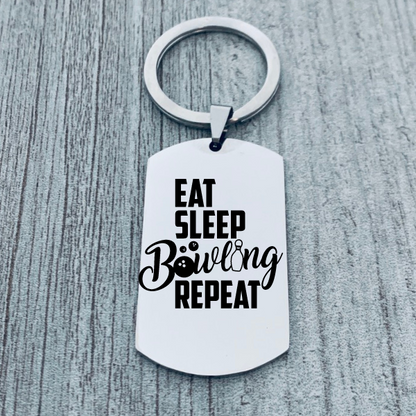 Bowling Keychain - Eat Sleep Bowl Repeat