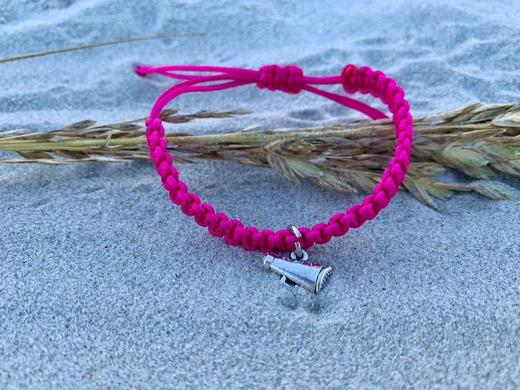 Cheer Adjustable Rope Bracelet - Pick Color & Charm