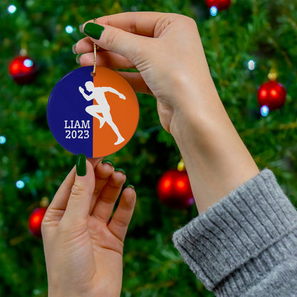 Runner Ornament, 2023 Personalized Runner Christmas Ornament, Ceramic Tree Ornament for Track and Field Players