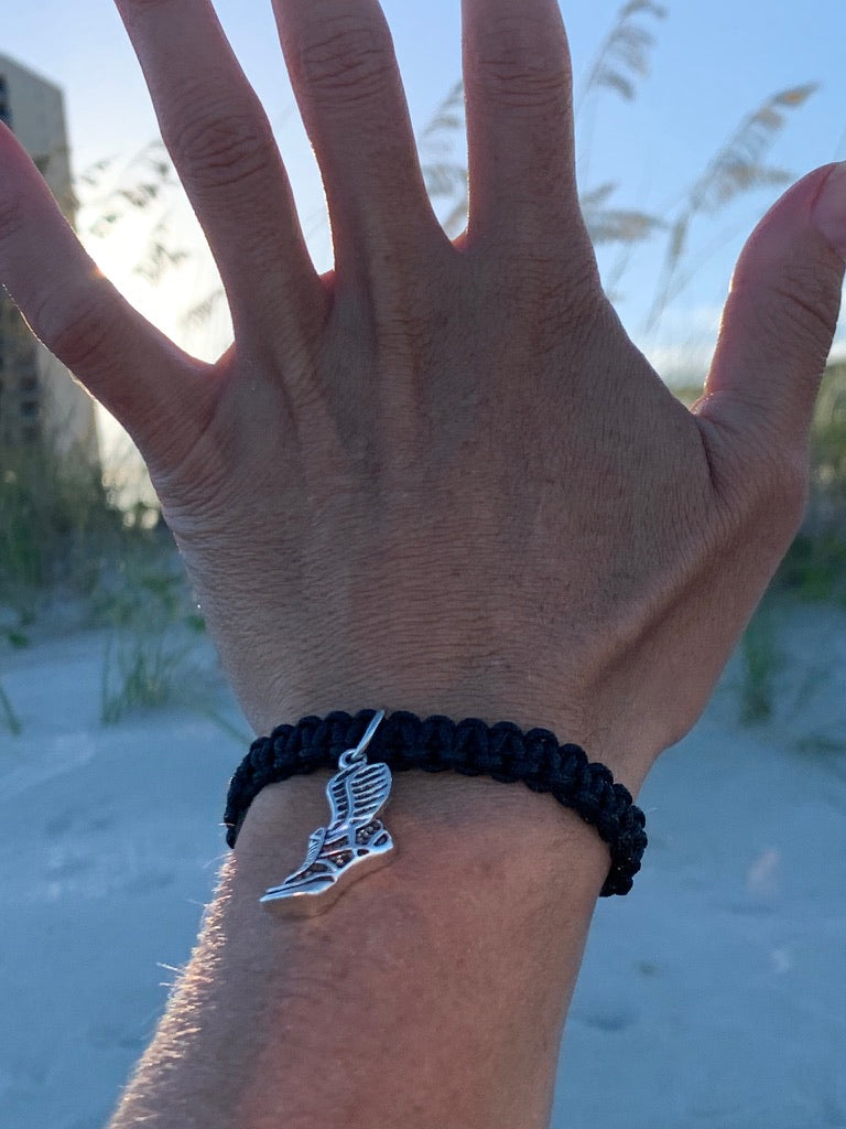 Track and Field Hanging Charm Rope Bracelet