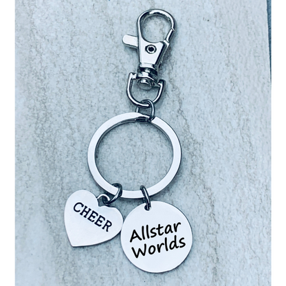 Cheerleading All Star Worlds Zipper Pull Keychain