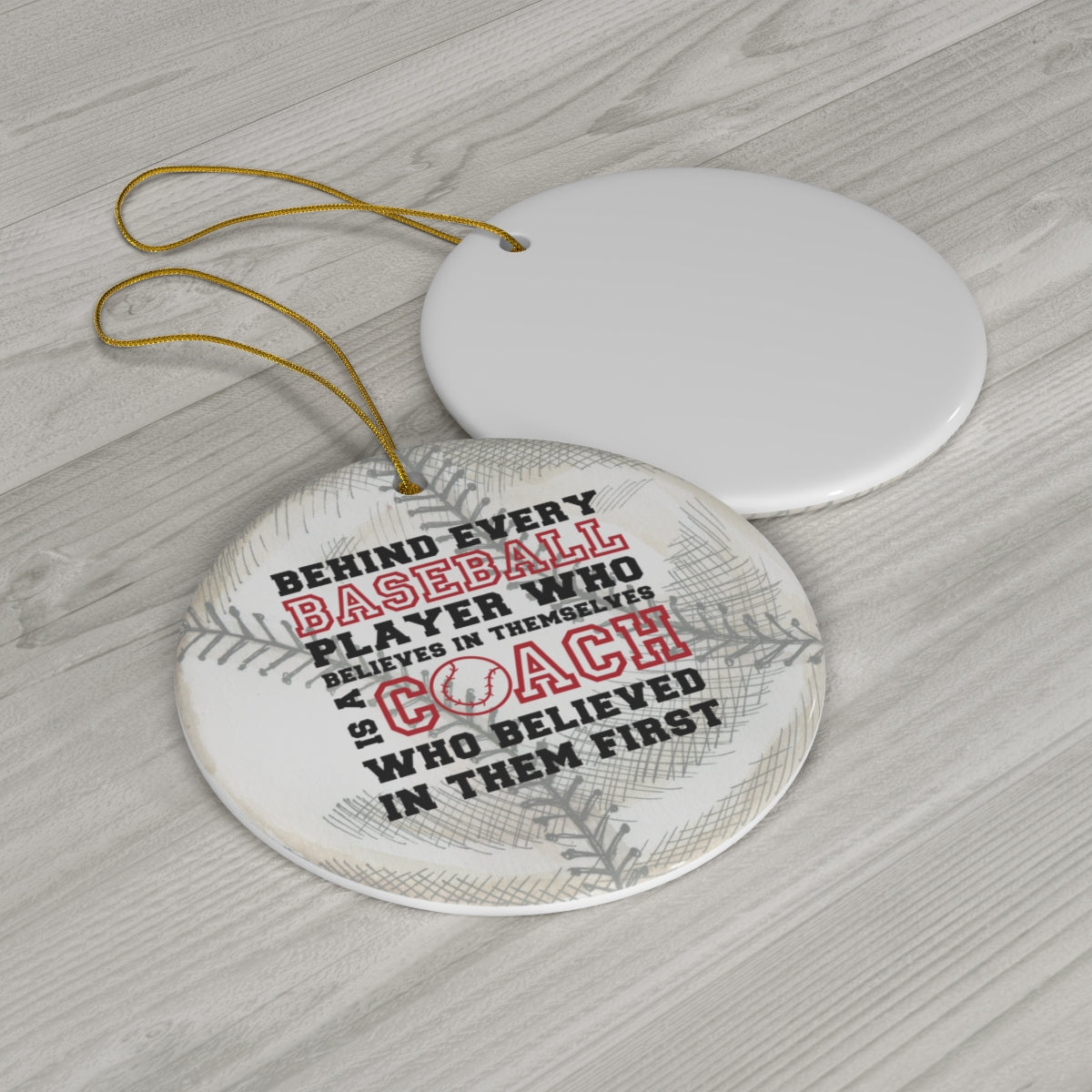 Baseball Coach Christmas Ceramic Tree Ornament