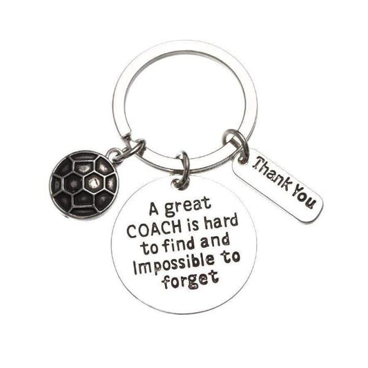 Sports Jewelry: Swivel Hook Keychain With Football Charm & Saying a Great  Coach is Hard to Find and Impossilbe to Forget Free Shipping 