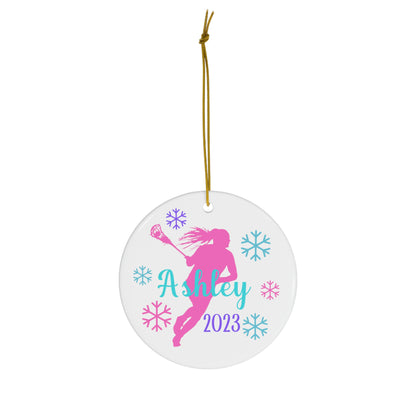 Personalized Lacrosse Christmas Ornament for Girls
