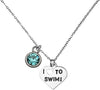 Personalized Girls Swim Necklace with Birthstone