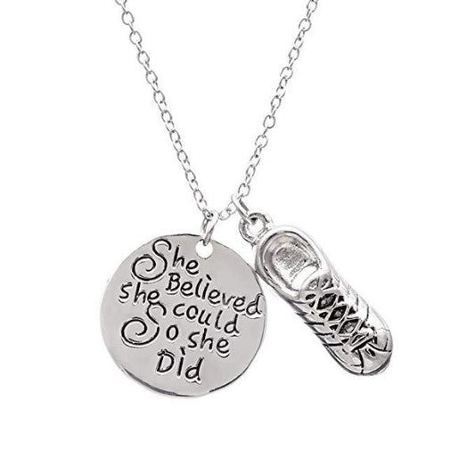 Runner She Believed She Could So She Did Charm Necklace