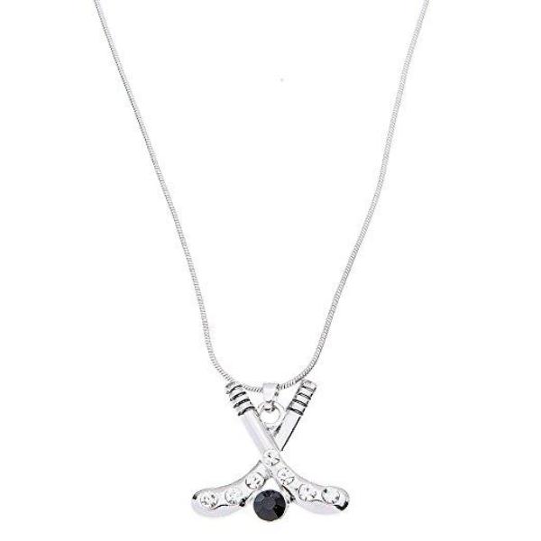 Ice Hockey Rhinestone Stick Necklace