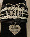 Teacher Charm Bracelet- It Takes a Big Heart to Teach Little Minds - Infinity Collection