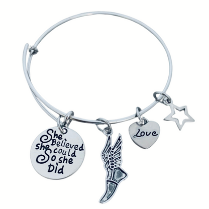 Track and Field Bracelet- She Believed She Could So She Did