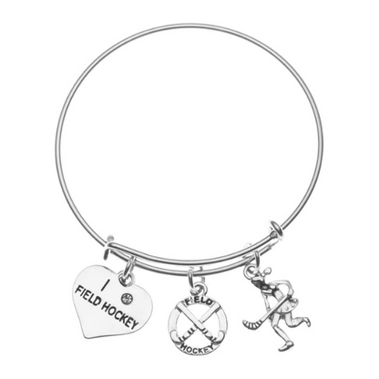 Girls Field Hockey Bangle Bracelet