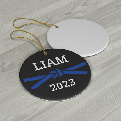 Karate Ornament, 2023 Personalized Karate Christmas Ornament, Ceramic Tree Ornament for Karate Players