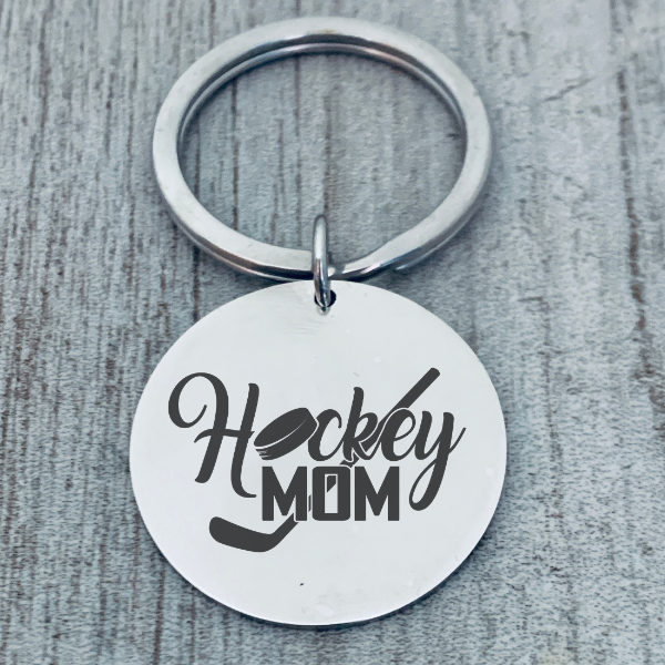 hockey mom keychain