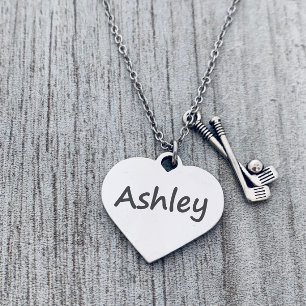 Personalized Engraved Golf Necklace