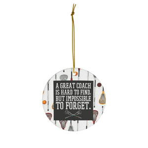 Lacrosse Coach Ornament - White