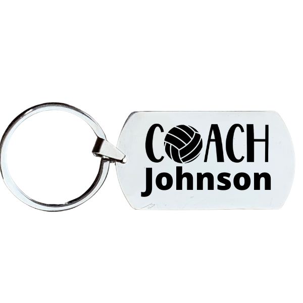 Personalized Engraved Volleyball Coach Keychain