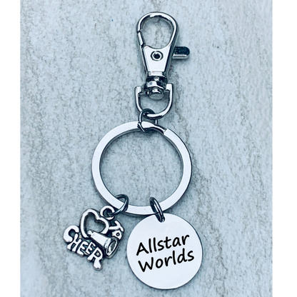 Cheerleading All Star Worlds Zipper Pull Keychain