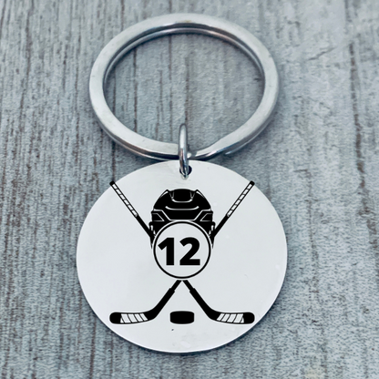Personalized Ice Hockey Keychain