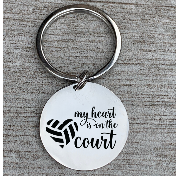 Volleyball Keychain - Heart is on the Court