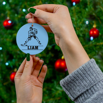 Ice Hockey Christmas Ornament with a Name