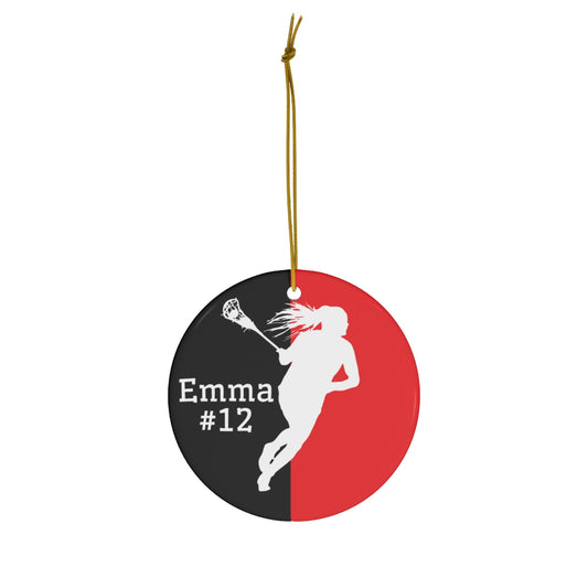 Personalized Girls Lacrosse Christmas Ornament