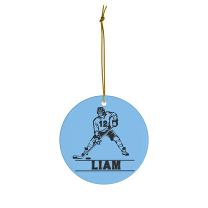 Ice Hockey Christmas Ornament with a Name